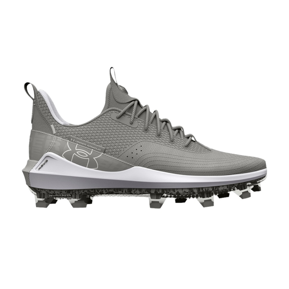 UA Harper 7 Elite TPU Baseball Cleats Grey White